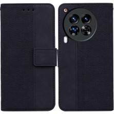 Mays Shop Tecno Camon 30 Premier Geometrik Kabartmalı Cüzdan Kapak Pu Için Flip Case (Yurt Dışından)