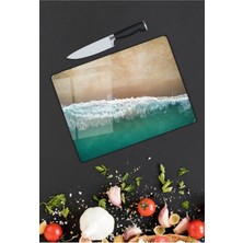 BD Digital Deniz Manzarası | Cam Kesme Tahtası |  25 x 35 cm