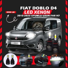 Furens Fiat Doblo D4 2015-2023 Uzun Far Uyumlu Şimşek Etkili LED Xenon Light Series H7