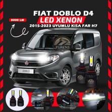 Furens Fiat Doblo D4 2015-2023 Kısa Far Uyumlu Şimşek Etkili LED Xenon Light Series H7