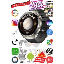 Bunnys Oppo A95 Uyumlu Akıllı Saat Erkekler İçin Konuşma Özellikli Metal Kordon Hediyeli