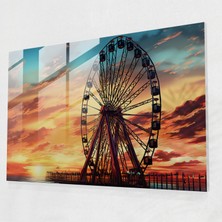 Painted Anarchy Sunset Circus Cam Tablo - Sirk, Dönme Dolap, Sirk Cam Baskı, Sirk Duvar Süslemesi, 45X30