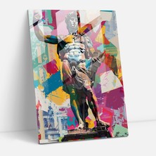 Painted Anarchy Pop Art ile Klasisizm Cam Duvar Sanatı - Klasisizm+Popart, Cam Duvar Sanatı, Klasisizm ile Pop Art'ı Birleştirmek, Yunan Tanrısı, 30X45