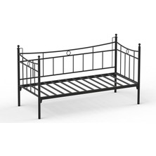 Unimet Daily Daybed Tek Kişilik Sedir Divan Metal Karyola Siyah