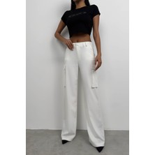 Black Fashion Kargo Cep Yüksek Bel Pantolon