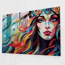 Painted Anarchy Mitoloji Cam Duvar Sanatı - Şakacı Freya - Mitoloji, Duvar Dekorasyonu, Modern Sanat, Pop Art Illüstrasyon, 45X30