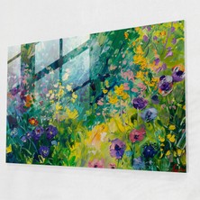 Painted Anarchy Claude Monet Cam Duvar Sanatı - Yemyeşil Çayır Çiçekleri - Claude Monet, Duvar Dekorasyonu, Modern Sanat, Canlı, 45X30