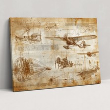 Painted Anarchy Leonardo Da Vinci Buluşları Kanvas Tablo - Leonardo Da Vinci, Buluşlar, Kanvas Tablo, Duvar Sanatı, 50X30