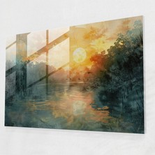 Painted Anarchy Claude Monet Gündoğumu Cam Baskı - Claude Monet, Duvar Dekorasyonu, Ev Dekorasyonu, Cam Sanatı, 45X30