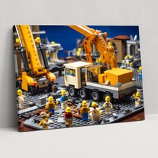 Painted Anarchy LEGO Inşaat Cam Baskı - Lego, Cam Baskı, Şantiye, Inşaatçılar, 45X30