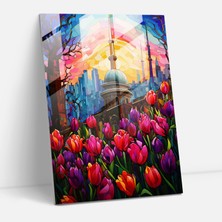 Painted Anarchy Galata Kulesi Vitray Duvar Sanatı - Galata Kulesi, Vitray, Duvar Dekorasyonu, Modern Sanat, 30X45