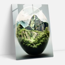 Painted Anarchy Machu Picchu Cam Baskı - Maya, Antik Kale, Cam Duvar Sanatı, Sakin Manzaralar, 30X45