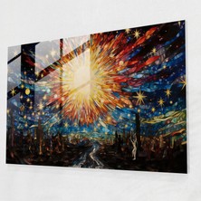 Painted Anarchy Mitoloji Cam Sanatı - Tanrı ve Tanrıçaların Gösterişli Gök Sahnesi - Mitoloji, Cam Duvar Sanatı, Mitoloji Cam Sanatı, Ev Dekorasyonu, 45X30