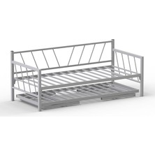 Unimet Glory Yavrulu Karyola Daybed Tek-Çift Kişilik Metal Karyola Beyaz