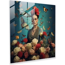 Ethereal Frida Kahlo Cam Baskı - Frida Kahlo, Ev Dekorasyonu, Cam Baskı, Cam Duvar Sanatı, 30X30