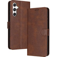 BDT Boutique Toka Pu ile Samsung Galaxy M55 Kickstand Saf Renk Için Flip Case (Yurt Dışından)