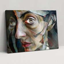 Painted Anarchy Picasso Tarzı Gerçeküstü Kadın Kanvas Tablo - Pablo Picasso, Duvar Sanatı, Duvar Dekorasyonu, Kanvas Tablo, 50X30