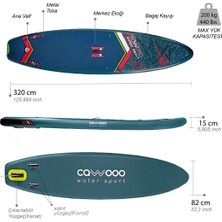 Cawooo Sup Şişme Sörf Tahtası Stand Up Paddle Board 82*320*15 cm Lacivert