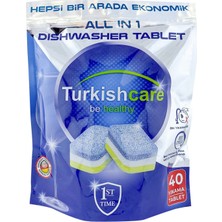 Turkishcare Bulaşık Mak. Tableti 40 Lı + Toz Deterjan 40 Yıkama Karma Paket