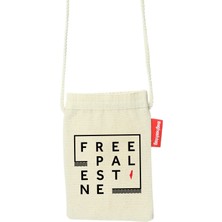 Geleneksel Filistin "free Palestıne" ve Flaglı Dijital Baskılı Askılı Kanvas Bez Telefonluk Çanta 12*18 cm