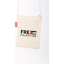 Zaytoon Çanta, Free Palestine Baskılı Kanvas Çanta 18x25 cm