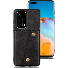 Huawei P40 Pro Kickstand Buit Için Cüzdan Kılıf Demir Cüzdan Kılıf Kartı (Yurt Dışından)