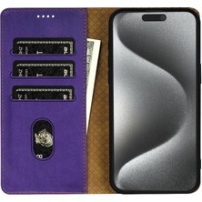 IPhone 15 Pro Için Flip Case Yan Cep Manyetik Kapatma Kart Yuvaları Anti (Yurt Dışından)