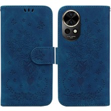 Huawei Nova 12 Kart Yuvaları Için Kılıf Kickstand Kabartma Gül Çiçekler Cüzdan Pu (Yurt Dışından)