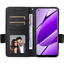 Realme 11 4g Yan Toka Pu Deri Manyetik Kart Yuvaları Tutucu Için Kılıf (Yurt Dışından)