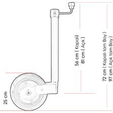 2k Flexible 48MM 300KG Karavan Destek Pilot Tekeri