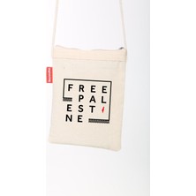 Geleneksel Filistin "free Palestıne" ve Flaglı Dijital Baskılı Askılı Kanvas Bez Fermuarlı Çanta 18*25 cm