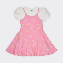 Panço Kız Çocuk Desenli Iki Parçalı Elbise