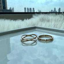 Kairos Jewelry 14 Ayar Altın X Cross Yüzük KRS120-14GR