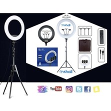 Enshall Sabitleyiciler (Tripod) Döküm Ayaklı Profesyonel Kuaför Makyaj Çekimleri 21 Inç 65W 560LED Kumandal