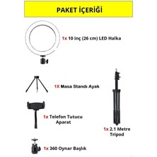 En Siga Fotoğraf Makinesi Çantaları Ring Light Youtuber Tiktok Çekim Telefon Tutucu Makyaj Işığı 10 Inç +2.