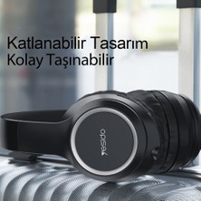 Coverzone Yesido EP03 Hd Ses Kalitesi Bluetooth 5.3 Kafaüstü Bluetooth Kulaklık 500MAH Pil Kapasitesi Kulaküstü Kablosuz Headset Siyah