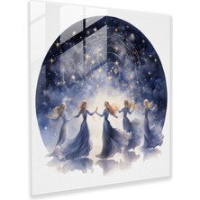 Painted Anarchy Kırılgan Elegance Cam Baskı - Yıldızlı Gecede Göksel Dans - Premium Duvar Dekorasyonu, 30X30 cm
