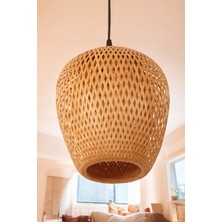 Ocean Point Bambu Sarkıt Avize El Yapımı Doğal Lamba Iskandinav Bohem Oturma Odası Yatak Odası Koridor 25X25CM Ocean Point