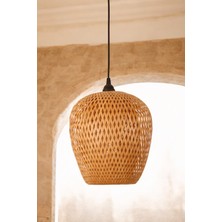 Ocean Point Bambu Sarkıt Avize El Yapımı Doğal Lamba Iskandinav Bohem Oturma Odası Yatak Odası Koridor 25X25CM Ocean Point