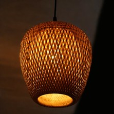Ocean Point Bambu Sarkıt Avize El Yapımı Doğal Lamba Iskandinav Bohem Oturma Odası Yatak Odası Koridor 25X25CM Ocean Point