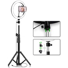 Smayling Sabitleyiciler (Tripod) 10ınç Youtuber LED Işıklı Tripod Selfie Makyaj Işığı Sürekli Ring Light 26C