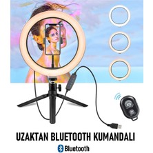 En Siga Sabitleyiciler (Tripod) Bluetooth Kumandalı Masa Ayaklı 10 Inç LED Ring Lıght Influencer Youtuber T