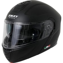 Sway Sw 917 Solıd Mat Siyah Flip Up Çene Açılır Kask