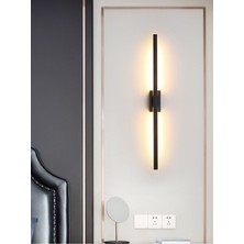 Rika Lighting Siyah Dekoratif Çubuk LED Aplik Dikdörtgen Rozanslı Günışığı 70CM Alüminyum