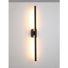 Rika Lighting Siyah Dekoratif Çubuk LED Aplik Dikdörtgen Rozanslı Günışığı 70CM Alüminyum