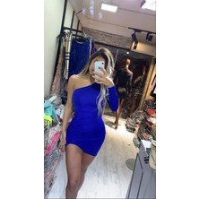 Pink and pink Tek  Kol Omuz Detay Elbise