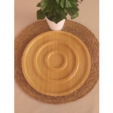 Kitchenland 3 Bölmeli Bambu Servis Tabağı,natural 25X25X1,5 cm Bambu Sunumluk