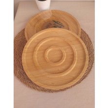 Kitchenland 3 Bölmeli Bambu Servis Tabağı,natural 25X25X1,5 cm Bambu Sunumluk