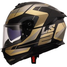 LS2 Stream 2 Road Mat Siyah-Gold-Gri Kask