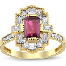 İryum Rhodolite Tasarım  Pırlanta Yüzük